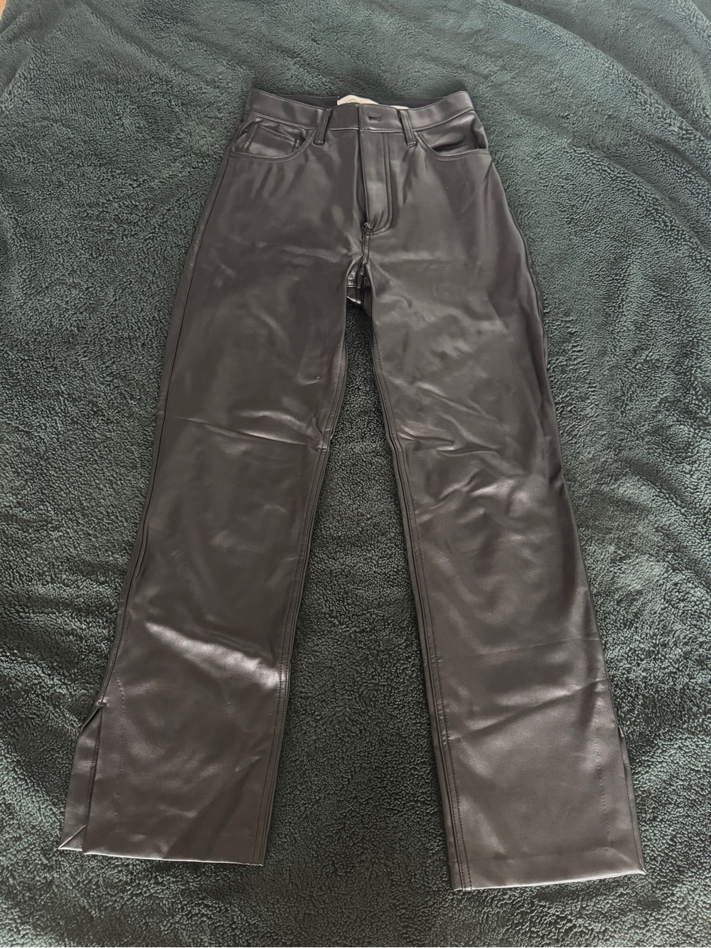 A&F Vegan Leather Straight Leg Pants